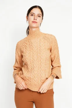 Femme Assuili Sweats^Pull col montant torsadé nougat