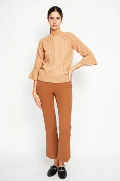 Femme Assuili Sweats^Pull col montant torsadé nougat