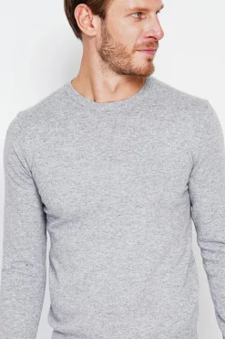 Homme C&Jo Pulls^Pull col ras de cou flanelle