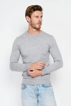 Homme C&Jo Pulls^Pull col ras de cou flanelle