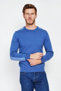 Pull col rond bleu jean-C&Jo New
