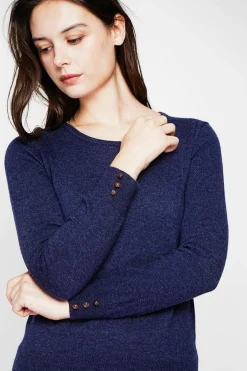 Femme C&Jo Pulls^Pull col rond classique bleu nuit