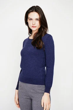 Femme C&Jo Pulls^Pull col rond classique bleu nuit