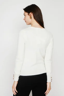 Pull col rond classique naturel-C&Jo Outlet