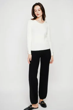 Pull col rond classique naturel-C&Jo Outlet