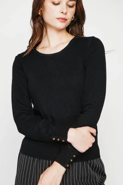 Pull col rond classique noir-C&Jo New