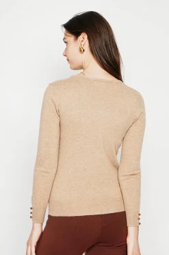 Pull col rond classique nougat-C&Jo Outlet