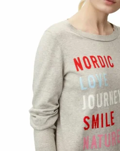 Pull col rond fin écriture gris-Marc O'Polo Online