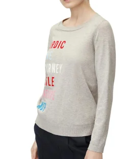 Pull col rond fin écriture gris-Marc O'Polo Online