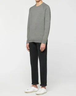 Pull col rond gris-Hackett London Clearance