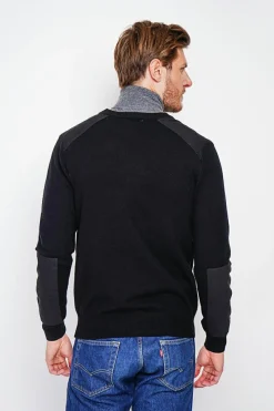 Pull col rond noir-C&Jo Discount