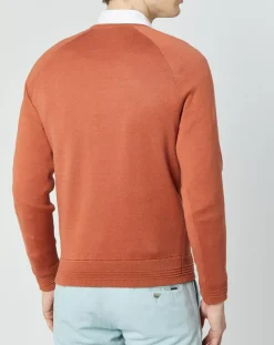 Homme Hackett London Pulls^Pull col rond terracota