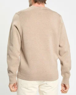 Homme Hackett London Pulls^Pull col rond uni beige
