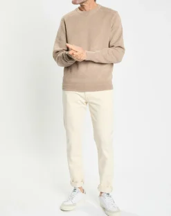 Homme Hackett London Pulls^Pull col rond uni beige