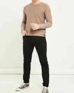 Pull col rond Wash beige-Replay Discount