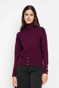 Femme Assuili Sweats^Pull col roulé bordeaux