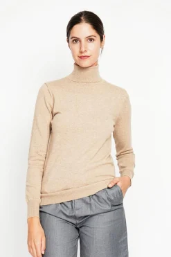 Pull col roulé classique nougat-Assuili Hot