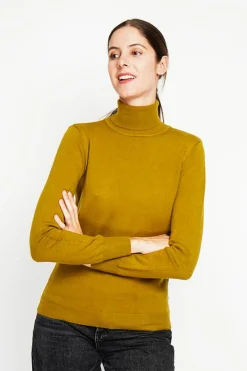 Femme Assuili Pulls^Pull col roulé classique vert olive