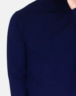 Pull Col Roulé en Cachemire mélangé Pierre bleu nuit-C&Jo Discount