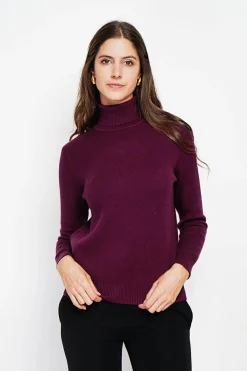 Pull col roulé fourré bordeaux-Assuili Best