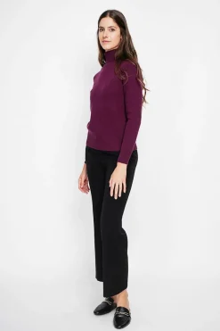 Pull col roulé fourré bordeaux-Assuili Best
