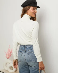 Pull col roulé Justine ecru-Soft Cashmere Clearance