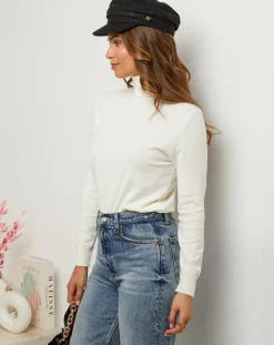Pull col roulé Justine ecru-Soft Cashmere Clearance