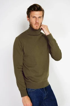 Pull col roulé kaki-C&Jo Clearance
