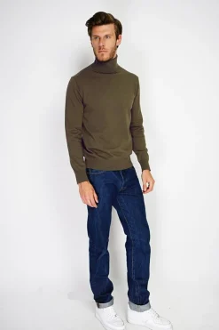 Pull col roulé kaki-C&Jo Clearance