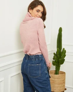Femme Soft Cashmere Pulls^Pull col roulé Lola rose