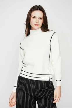 Femme C&Jo Pulls^Pull col roulé montant naturel