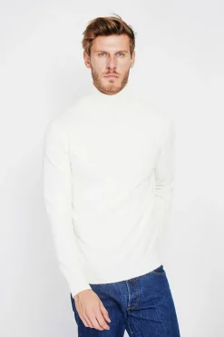 Pull col roulé naturel-C&Jo Hot