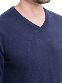 Pull col V bleu nuit-C&Jo