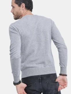 Pull col V flanelle-C&Jo Discount