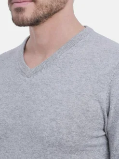 Pull col V flanelle-C&Jo Discount