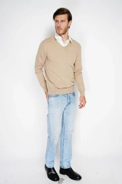 Pull col V nougat-C&Jo Clearance