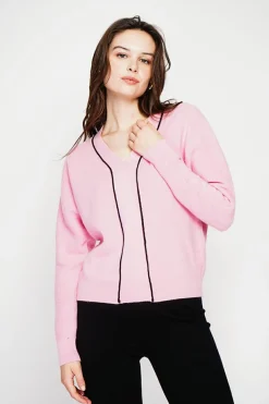 Pull col V rose barby-C&Jo Clearance