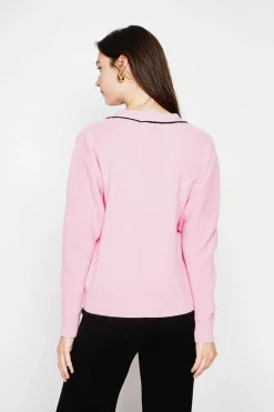 Pull col V rose barby-C&Jo Clearance