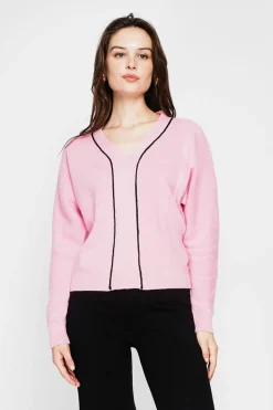 Pull col V rose barby-C&Jo Clearance