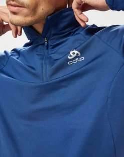 Homme Odlo Sweats^Pull col zippé Berra bleu
