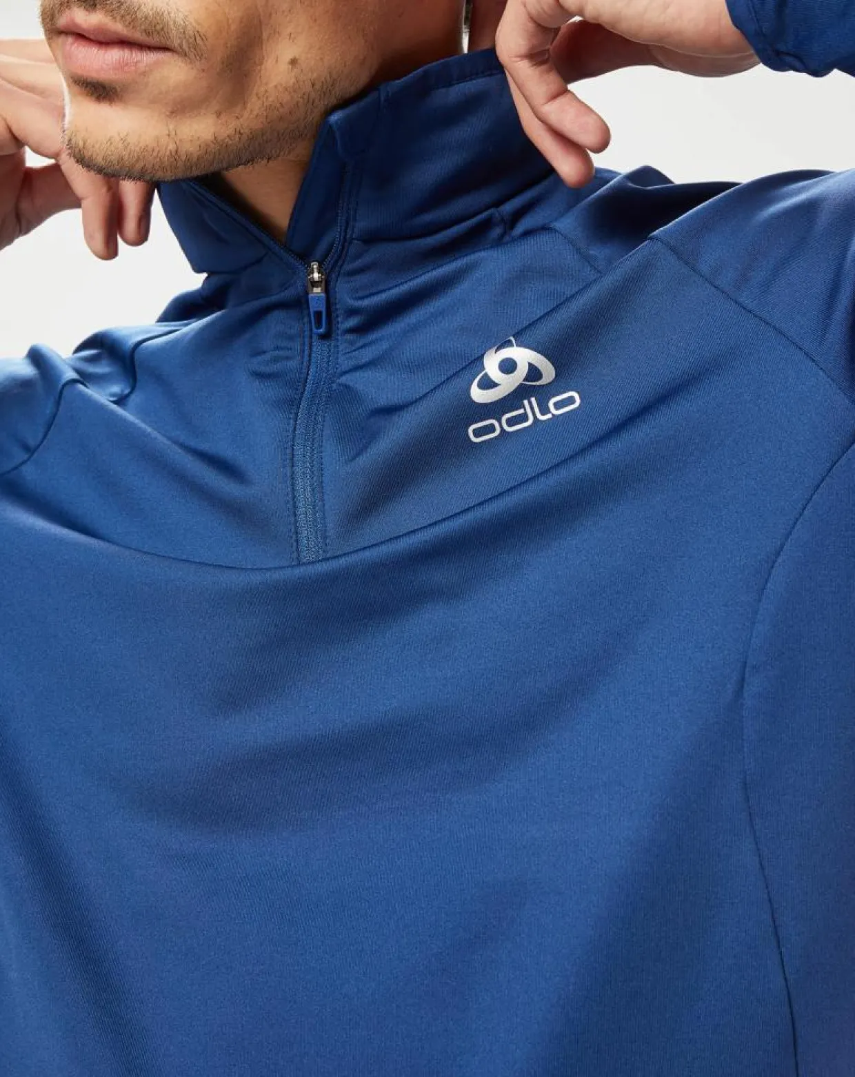 Homme Odlo Sweats^Pull col zippé Berra bleu