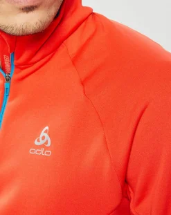 Homme Odlo Sweats^Pull col zippé Ceramicwarm rouge