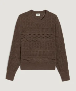 Pull Colombine ajouré marron havane-Rodier New