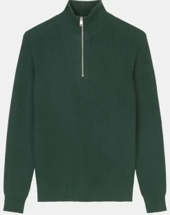Homme Marc O'Polo Pulls^Pull côtelé en Coton & Laine vert