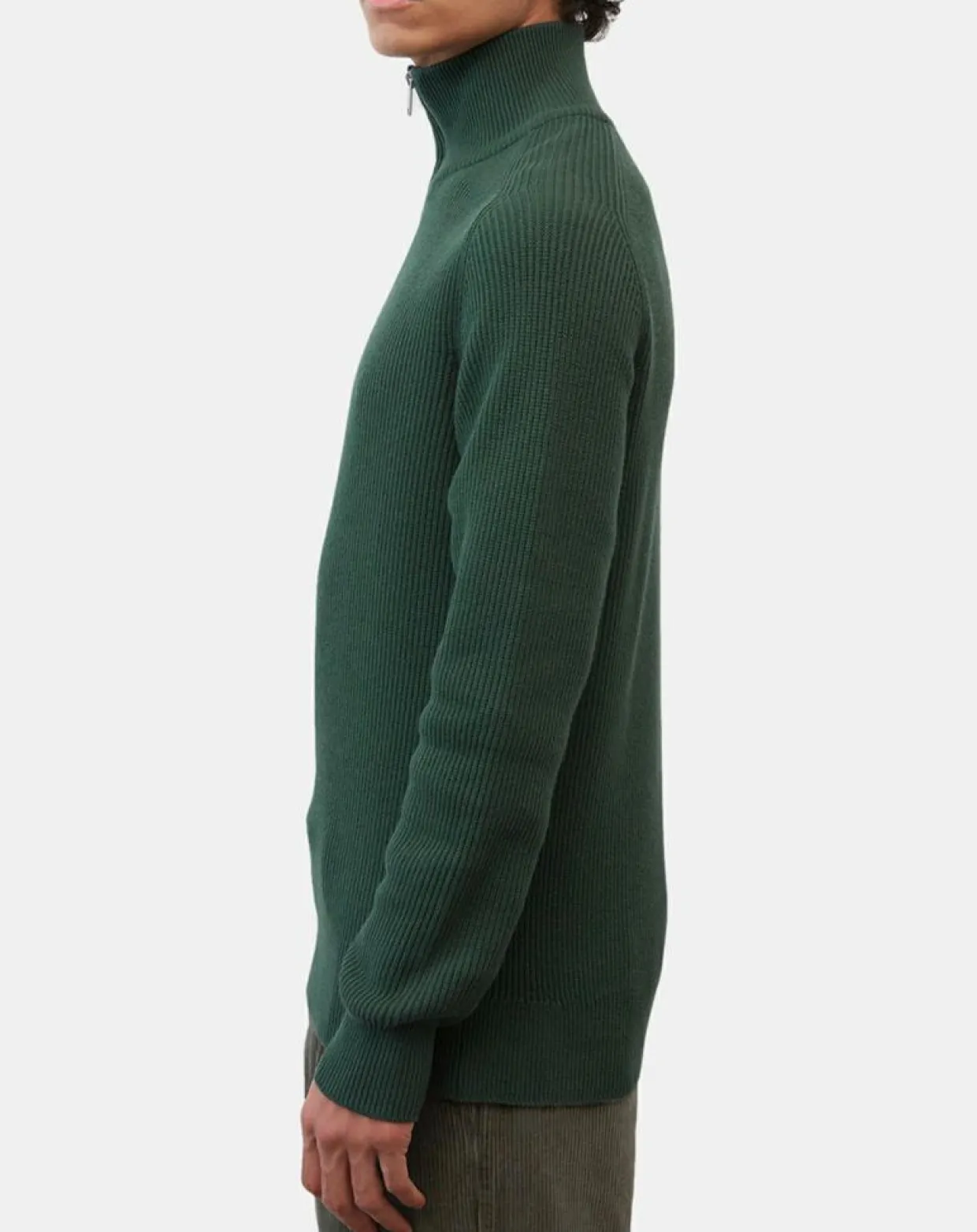 Homme Marc O'Polo Pulls^Pull côtelé en Coton & Laine vert