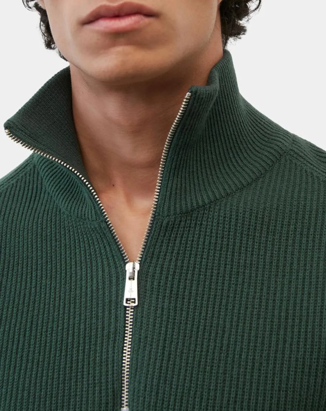 Homme Marc O'Polo Pulls^Pull côtelé en Coton & Laine vert