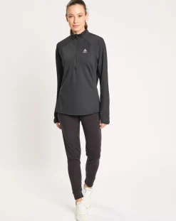 Femme Odlo Pulls^Pull de running 1/2 zip Zeroweight noir
