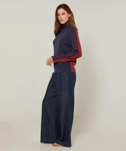 Femme Rodier Pulls^Pull Delphine 100% Laine mélangée bleu denim