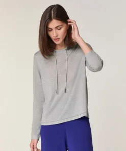 Femme Rodier Pulls^Pull Destin 100% Laine Col Satin gris clair