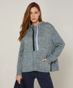 Femme Rodier Pulls^Pull Domitille à capuche chiné bleu
